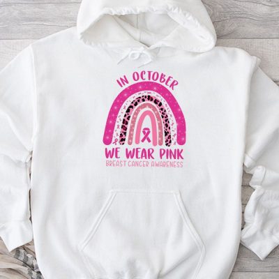 We Wear Pink Rainbow Breast Cancer Awareness Girls Womens Hoodie UH1007