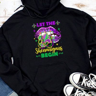 Let The Shenanigans Begin Mardi Gras Lips Kids Men Women Hoodie MHS1001
