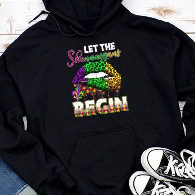 Let The Shenanigans Begin Mardi Gras Lips Kids Men Women Hoodie MHS1002