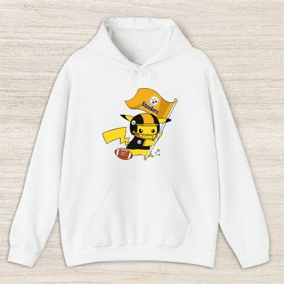 Pikachu X Flag Team X Pittsburgh Steelers Team X Nfl X American Football Unisex Pullover Hoodie TBH1410