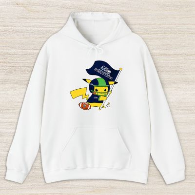 Pikachu X Flag Team X Seattle Seahawks Team X Nfl X American Football Unisex Pullover Hoodie TBH1396