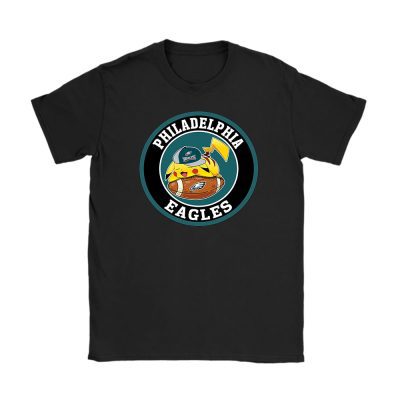Pikachu X Sleeping X Philadelphia Eagles Team X Nfl X American Football Unisex T-Shirt TBT1434