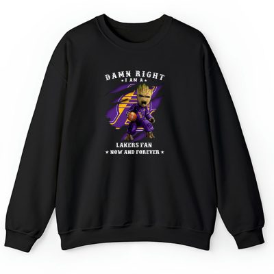 Groot Damn Right NBA Basketball X Los Angeles Lakers Team Unisex Sweatshirt TBS1527