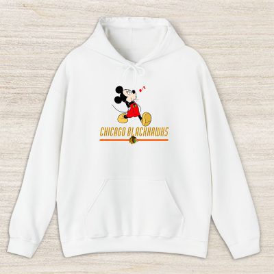 Mickey Mouse X Chicago Blackhawks Team X NHL X Hockey Fan Unisex Hoodie TAH1324