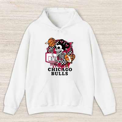 Mickey Skull Retro Basketball Sublimation Chicago Bulls Team Unisex Hoodie TBH1579