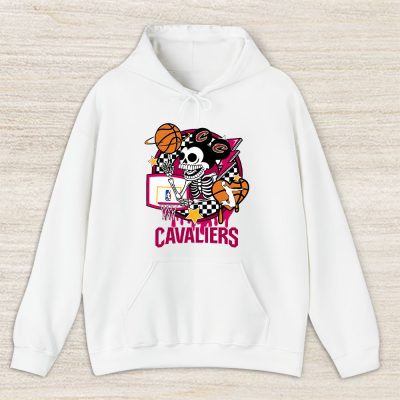 Mickey Skull Retro Basketball Sublimation Cleveland Cavaliers Team Unisex Hoodie TBH1578