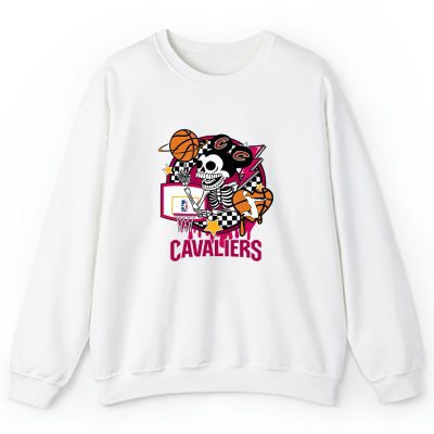 Mickey Skull Retro Basketball Sublimation Cleveland Cavaliers Team Unisex Sweatshirt TBS1578