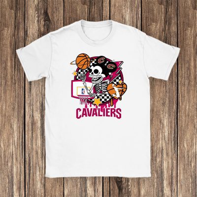 Mickey Skull Retro Basketball Sublimation Cleveland Cavaliers Team Unisex T-Shirt TBT1578