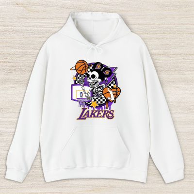 Mickey Skull Retro Basketball Sublimation Los Angeles Lakers Team Unisex Hoodie TBH1577