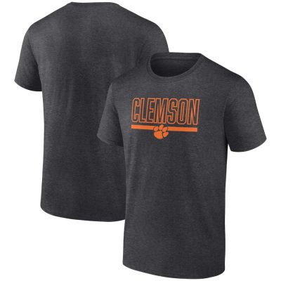 Clemson Tigers Classic Inline Team Unisex T-Shirt - Heather Charcoal