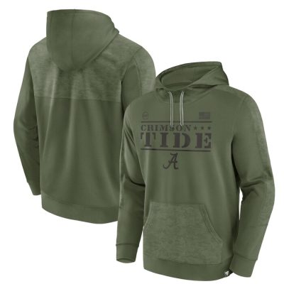 Alabama Crimson Tide OHT Military Appreciation Stencil Pullover Hoodie - Olive