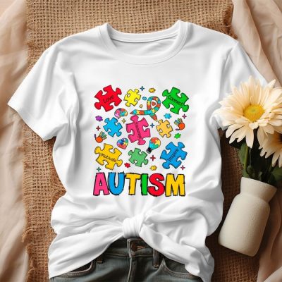 Autism Awareness Love Connect Puzzle Pieces Unisex T-Shirt IPP2898