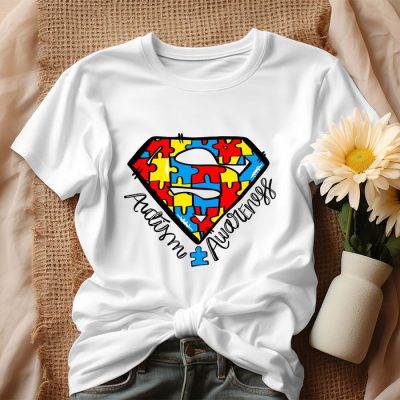 Autism Awareness Superhero Logo Unisex T-Shirt IPP3012