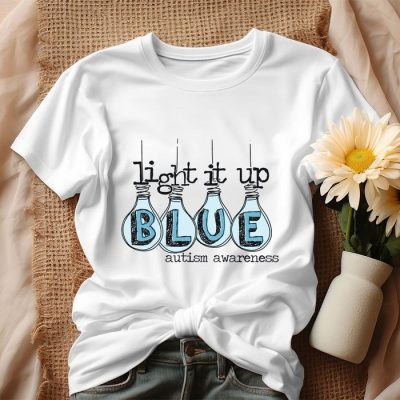 Autism Light It Up Blue Autism Awareness Unisex T-Shirt IPP2788
