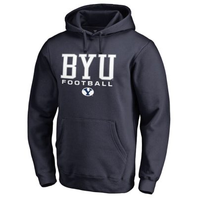 BYU Cougars True Sport Football Pullover Hoodie - Navy