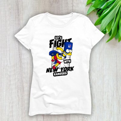 Bart Simpson X New York Rangers Team X NHL X Hockey Fan Lady T-Shirt Women Tee For Fans TLT2683