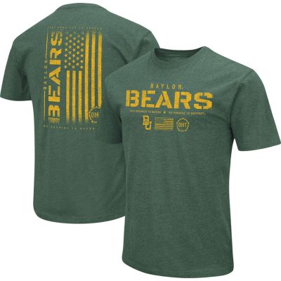 Baylor Bears Colosseum OHT Military Appreciation Flag 2.0 T-Shirt - Green
