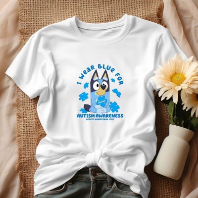 Bluey I Wear Blue For Autism Awareness Unisex T-Shirt IPP1285