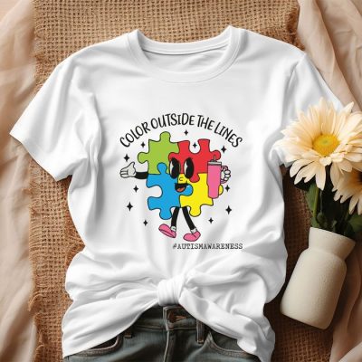 Color Outside The Lights Autism Awareness Unisex T-Shirt IPP3018