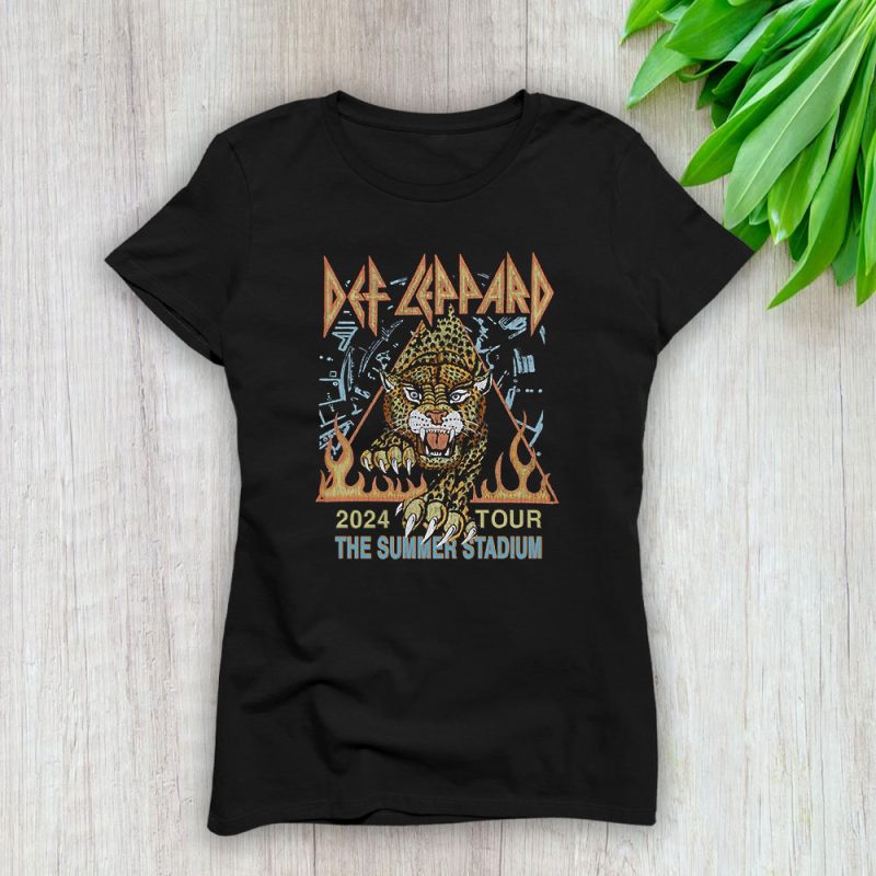 Def Leppard Journey The Summer Stadium 2024 Tour Lady T-Shirt Women Tee For Fans TLT2135