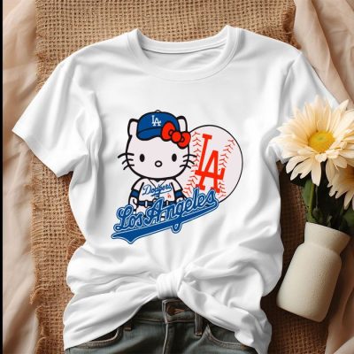 Funny Hello Kitty LA Dodgers Baseball Unisex T-Shirt IPP2228