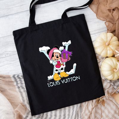 Louis Vuitton Logo Luxury Monogram Canvas Pattern Minnie Mouse Cotton Canvas Tote Bag TTB1542