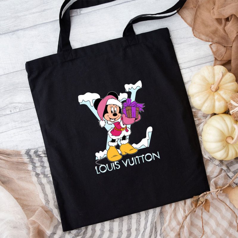 Louis Vuitton Logo Luxury Monogram Canvas Pattern Minnie Mouse Cotton Canvas Tote Bag TTB1542