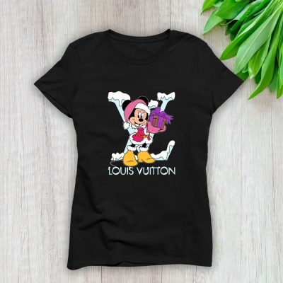 Louis Vuitton Logo Luxury Monogram Canvas Pattern Minnie Mouse Lady T-Shirt Luxury Tee For Women LDS1544