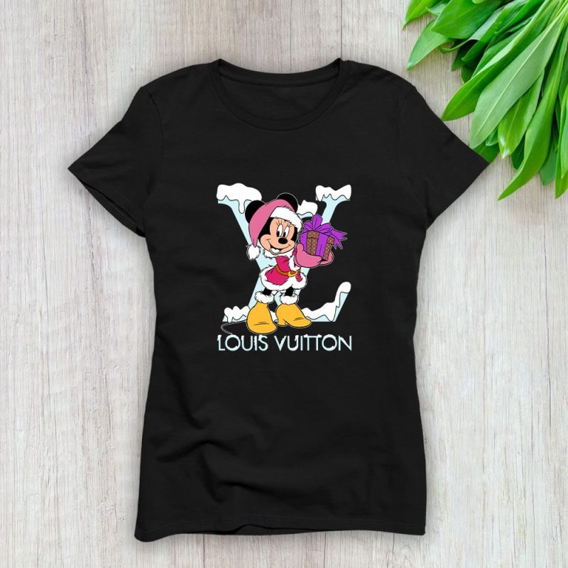 Louis Vuitton Logo Luxury Monogram Canvas Pattern Minnie Mouse Lady T-Shirt Luxury Tee For Women LDS1544