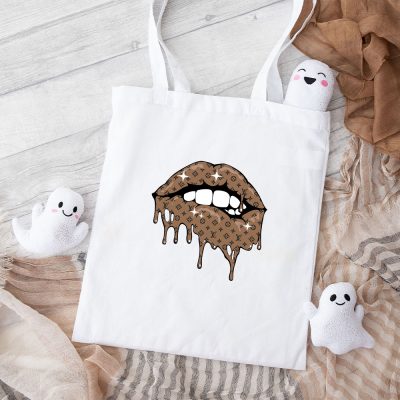 Louis Vuitton Monogram Canvas Pattern Sexy Lips Cotton Canvas Tote Bag TTB1697