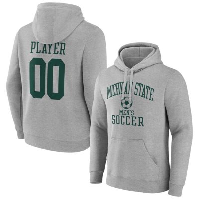 Michigan State Spartans Soccer Pick-A-Player NIL Gameday Tradition Pullover Hoodie- Gray