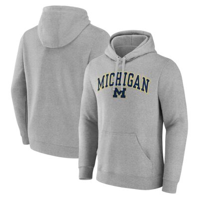 Michigan Wolverines Campus Pullover Hoodie - Gray