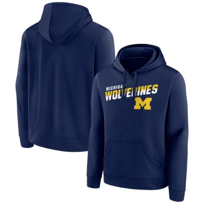 Michigan Wolverines Quick Slant Pullover Hoodie - Navy