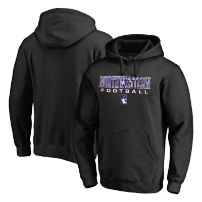 Northwestern Wildcats True Sport Football Pullover Hoodie - Black