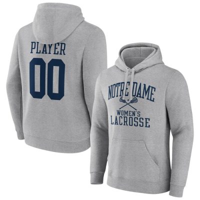Notre Dame Fighting Irish Lacrosse Pick-A-Player NIL Gameday Tradition Pullover Hoodie- Gray