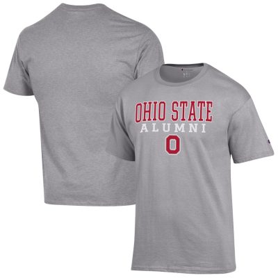 Ohio State Buckeyes Champion Alumni Logo Stack T-Shirt - Gray