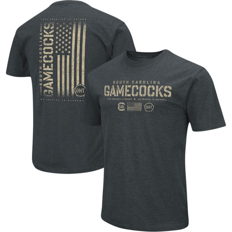 South Carolina Gamecocks Colosseum OHT Military Appreciation Flag 2.0 T-Shirt - Heathered Black