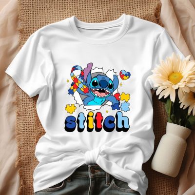 Stitch Autism Awareness Ribbon Unisex T-Shirt IPP2888
