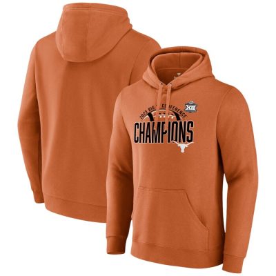 Texas Longhorns 2023 Big 12 Football Conference Champions Pullover Hoodie- Texas Orange