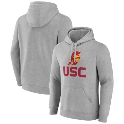 USC Trojans Lockup Team Pullover Hoodie - Gray