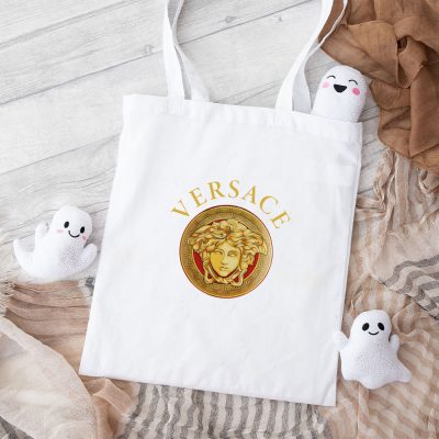 Versace Medusa Gold Luxury Logo Cotton Canvas Tote Bag TTB1925