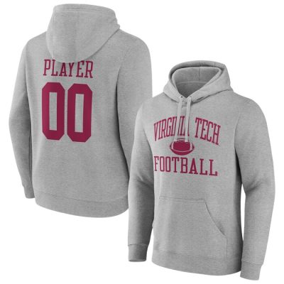 Virginia Tech Hokies Football Pick-A-Player NIL Gameday Tradition Pullover Hoodie - Gray