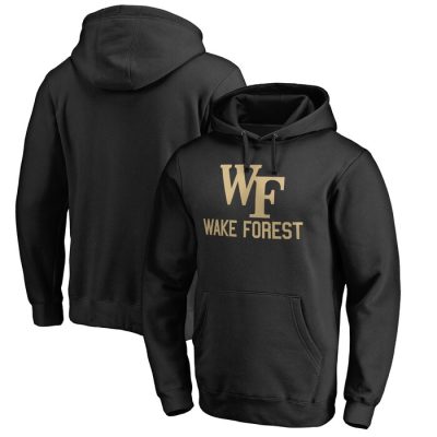 Wake Forest Demon Deacons Team Lockup Pullover Hoodie - Black