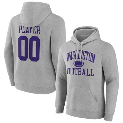 Washington Huskies Football Pick-A-Player NIL Gameday Tradition Pullover Hoodie - Gray