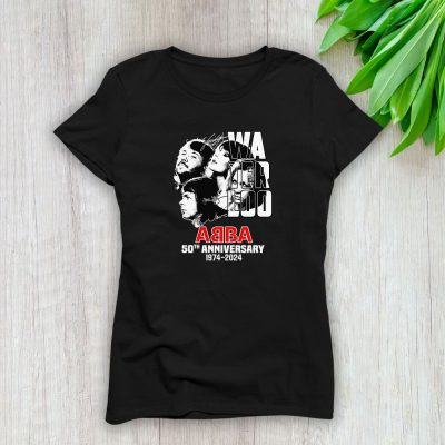 Abba Waterloo Abba 50th Anniversary 19742024 Abba Won Eurovision Song Contest Lady T-Shirt Cotton Tee TLT6413