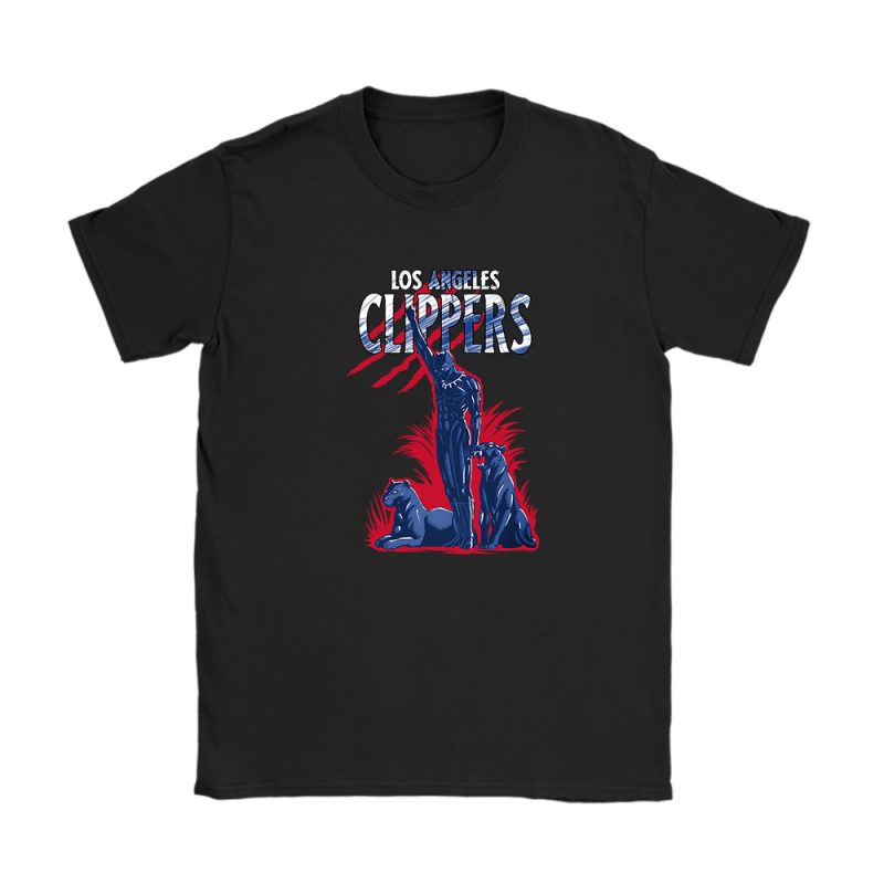 Black Panther NBA Los Angeles Clippers Unisex T-Shirt Cotton Tee TAT8051