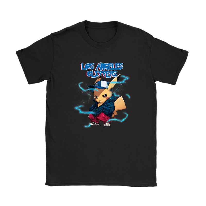 Pikachu X Los Angeles Clippers Team NBA Basketball Unisex T-Shirt Cotton Tee TAT8692