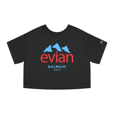 Balmain X Evian Paris Logo Champion Lady Crop-Top T-Shirt CTB2862