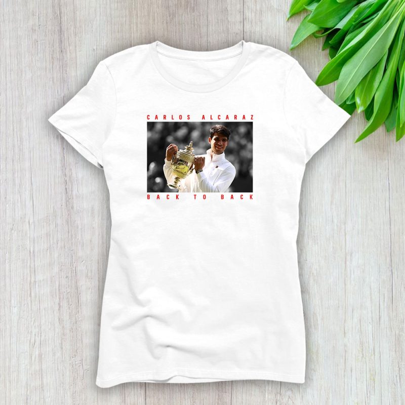 Carlos Alcaraz Winner Wimbledon 2024 X Alcarazarmy X Back To Back Lady T-Shirt Women Tee LTL12567