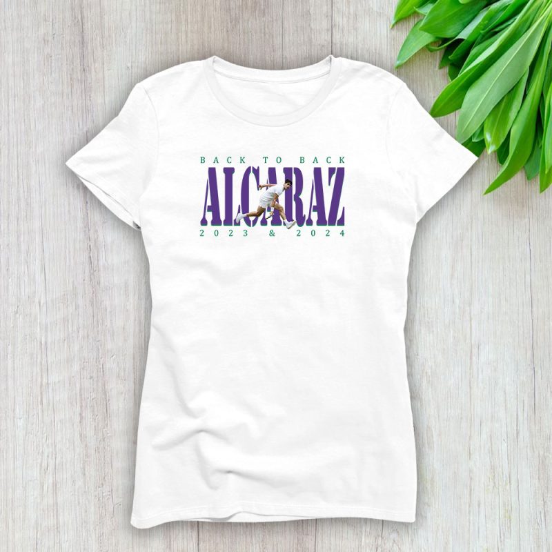 Carlos Alcaraz Winner Wimbledon 2024 X Alcarazarmy X Back To Back Lady T-Shirt Women Tee LTL12569